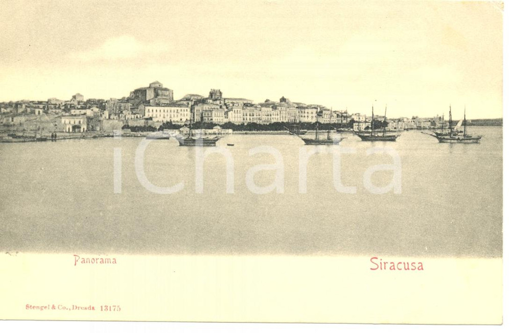 Cartolina originale da collezione 1900 ca SIRACUSA PANORAMA *Cartolina FP NV 1