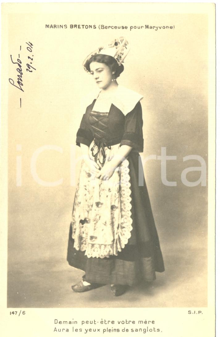 Cartolina originale da collezione 1904 Marins bretons   Berceuse pour MARYVONE  Demain peutetre Postcard FP NV 1