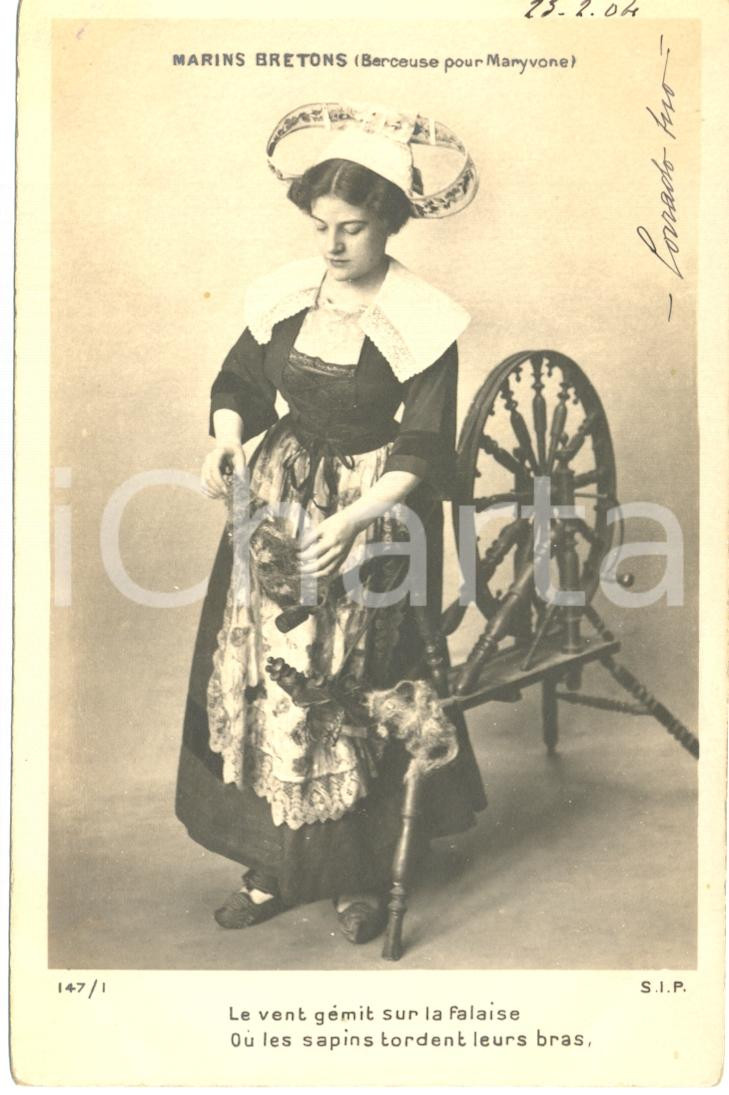 Cartolina originale da collezione 1904 Marins bretons   Berceuse pour MARYVONE  Le vent gÃ©mit  Postcard FP NV 1