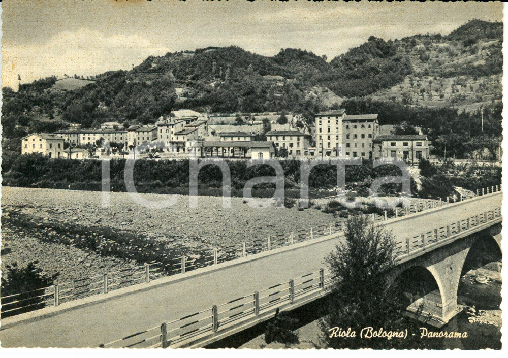Cartolina originale da collezione 1957 RIOLA BO Panorama della cittÃ  Cartolina Postale FG NV 1