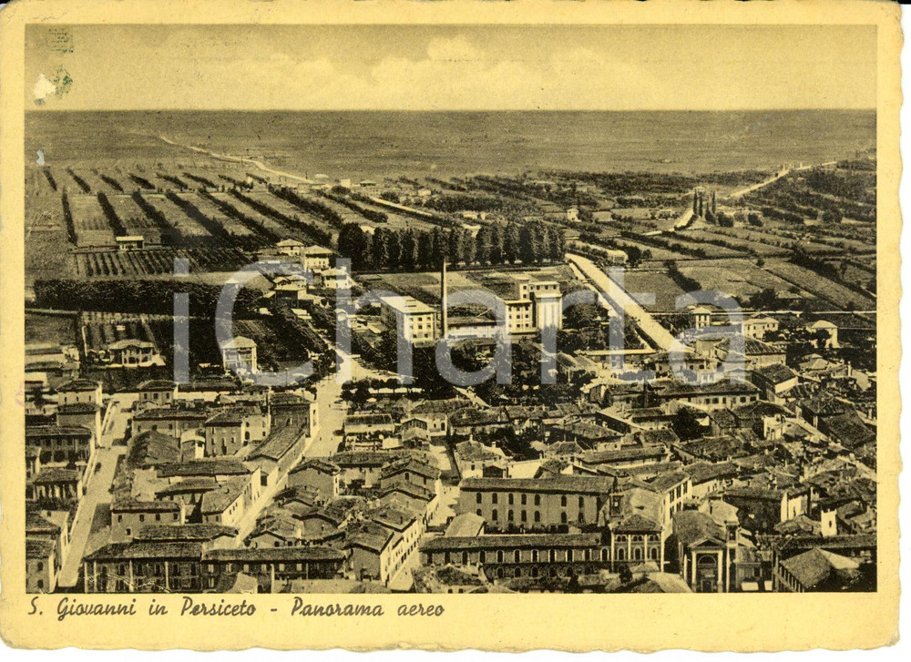 Cartolina originale da collezione 1940 S.GIOVANNI IN PERSICETO (BO) Panorama aereo *Cartolina Postale FG VG 1