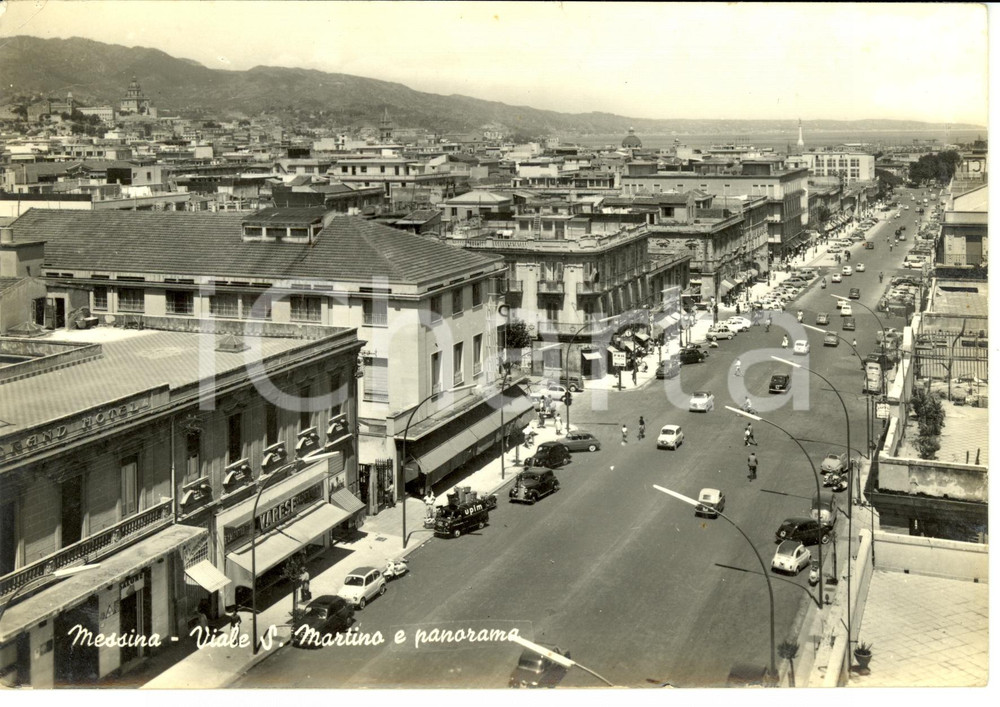 Cartolina originale da collezione 1960 MESSINA Viale S. Martino e panorama Cartolina postale FG VG 1