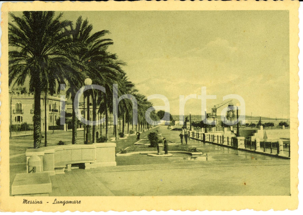 Cartolina originale da collezione 1941 MESSINA Veduta del lungomare Cartolina postale FG VG 1