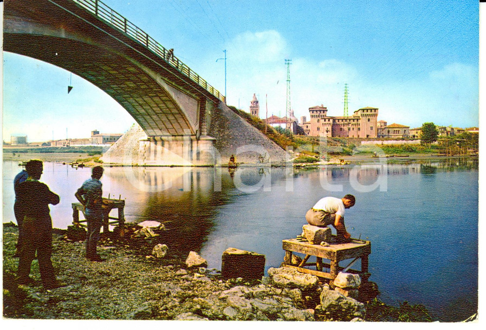 Cartolina originale da collezione 1959 MANTOVA Ponte S. Giorgio *Cartolina FG VG 1
