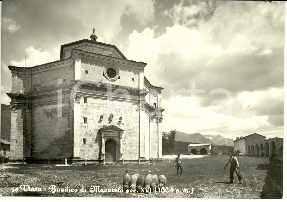 Cartolina originale da collezione 1960 ca VISSO MC Basilica di Macereto sec. XVI Cartolina FG NV 1