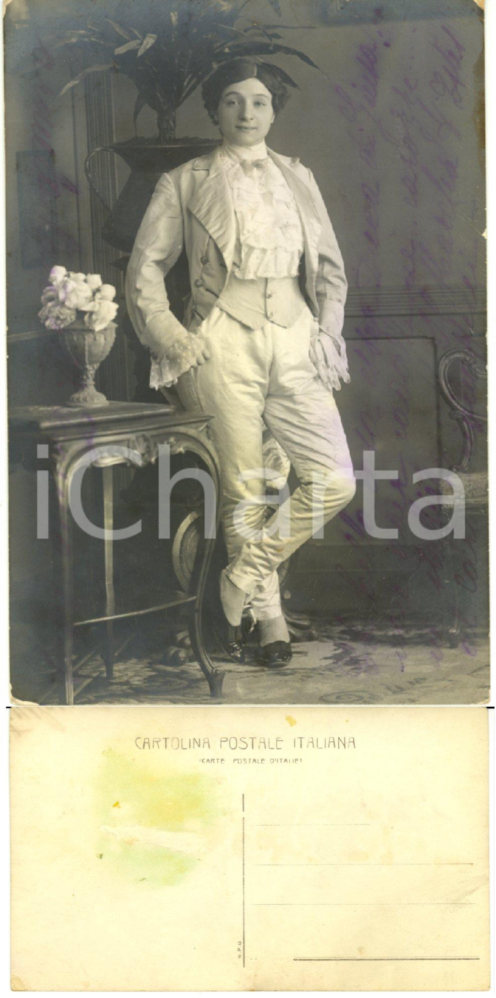 Cartolina originale da collezione 1913 OPERETTA Cantante Carmela REVELLI interpreta il duca di GUISA  AUTOGRAFO 1