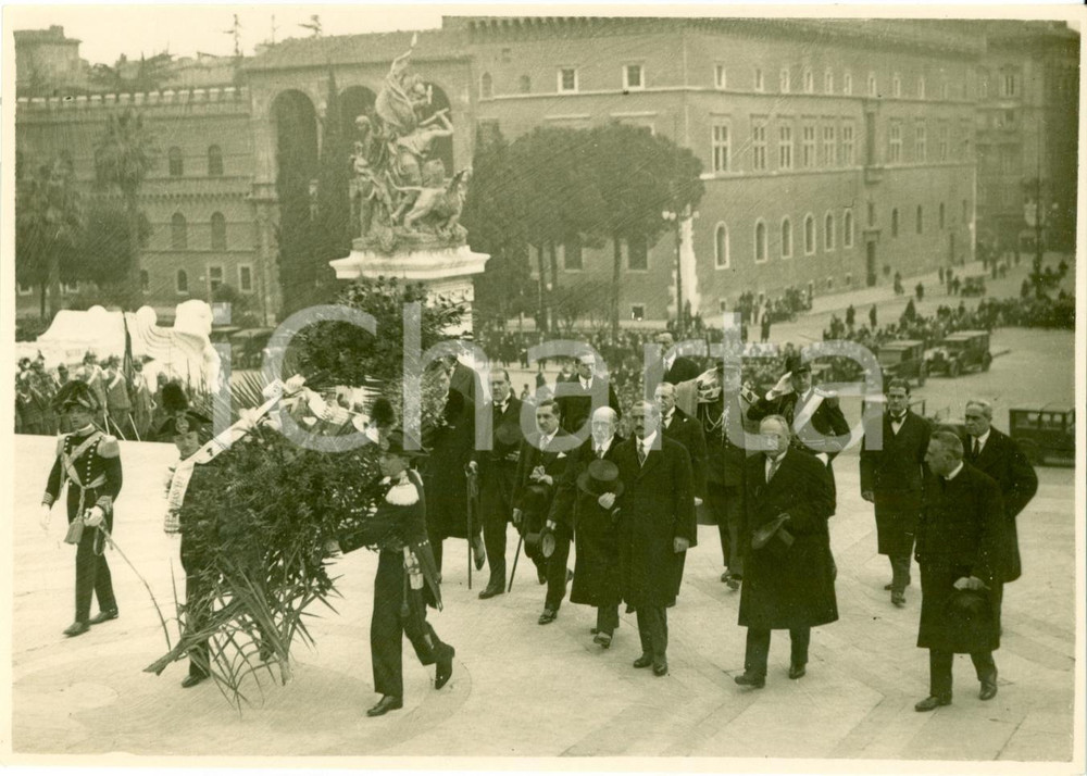 Fotografia d epoca originale 1928 ROMA Pedro MANINI RIOS e missione URUGUAY al Milite Ignoto Foto 1