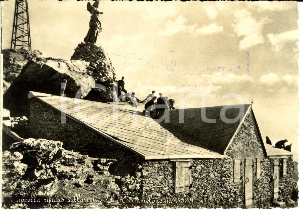 Cartolina originale da collezione 1940 ca VALLE DI SUSA TO Cappella rifugio su ROCCIAMELONE Cartolina CAMPIONE 1
