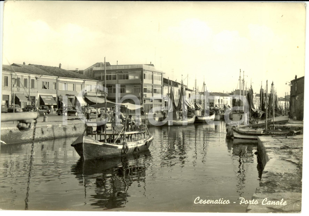 Cartolina originale da collezione 1962 CESENATICO FC Veduta del PORTO CANALE Cartolina FG VG 1