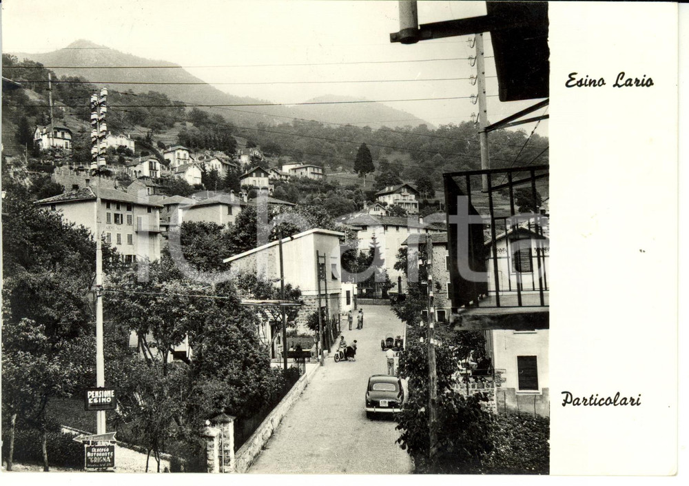 Cartolina originale da collezione 1960 ESINO LARIO (LC) Scorcio di una via con Albergo ITALIA *Cartolina FG VG 1