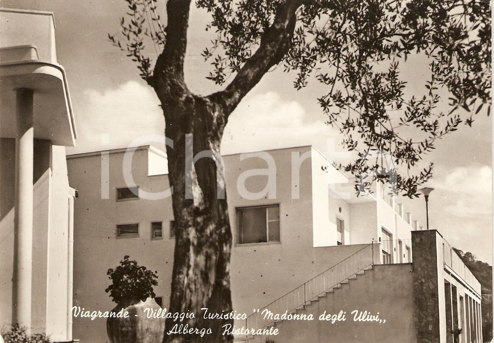 Cartolina originale da collezione 1955 VIAGRANDE CT Villaggio turistico MADONNA DEGLI ULIVI Cartolina FG VG 1