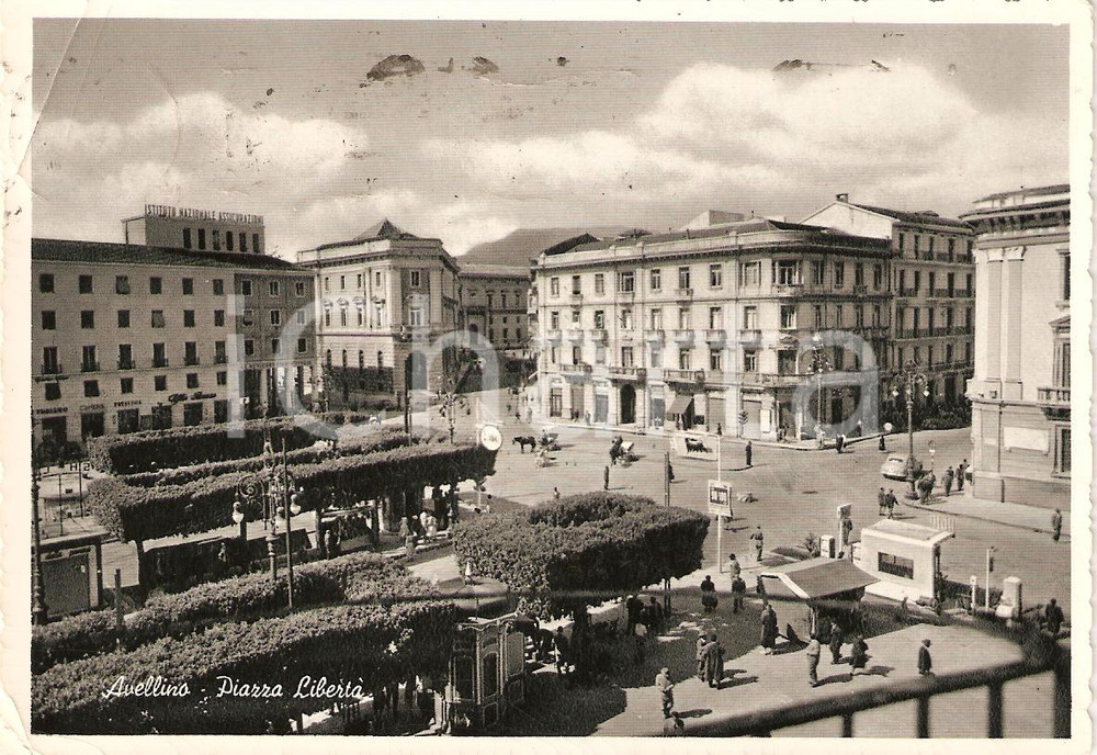 Cartolina originale da collezione 1958 AVELLINO Panorama PIAZZA LIBERTA  Palazzo INA Cartolina FG VG 1
