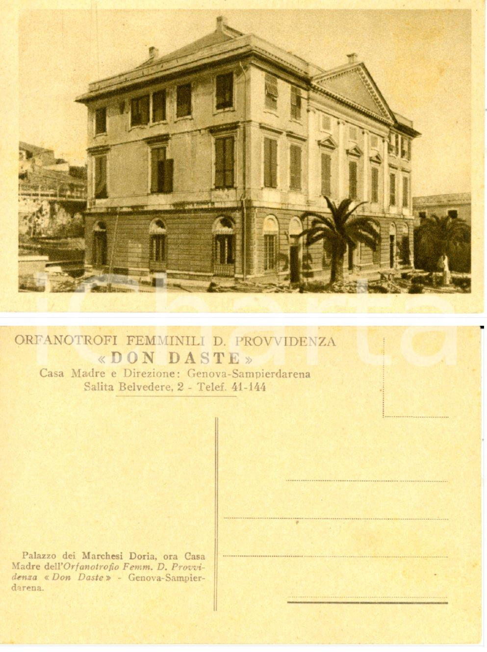 Cartolina originale da collezione 1930 ca SAMPIERDARENA (GE) Orfanotrofi femminili DON DASTE *Cartolina FP NV 1