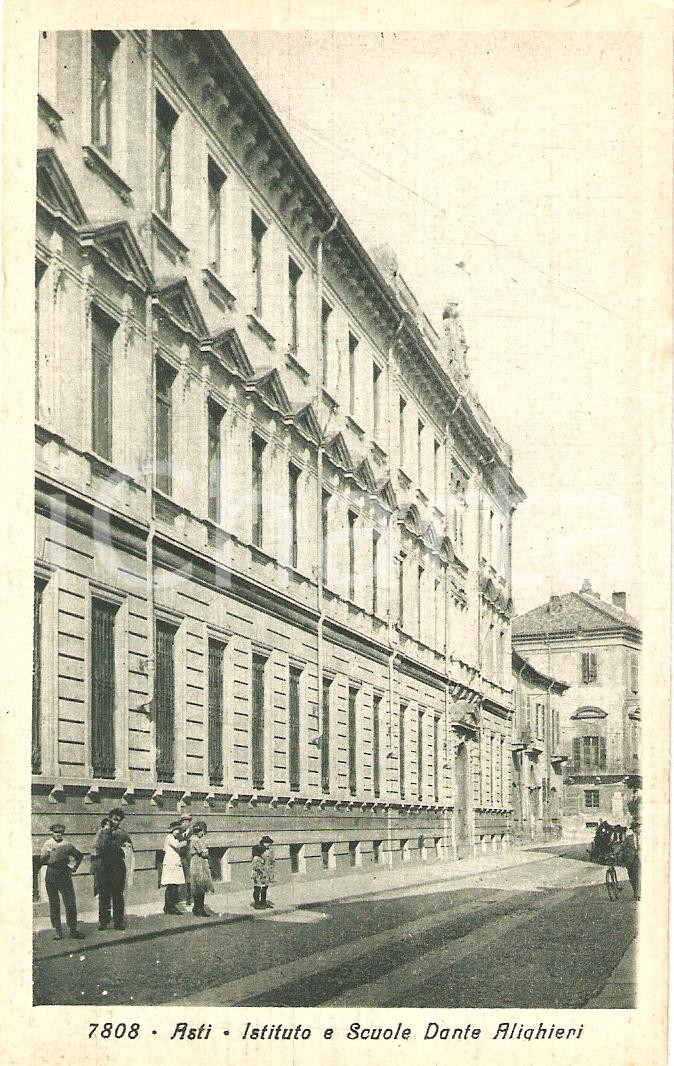 Cartolina originale da collezione 1935 ca ASTI Istituto e Scuole Dante Alighieri ANIMATA Cartolina FP NV 1