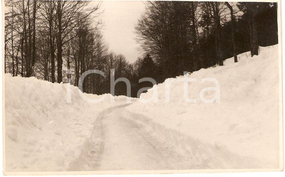 Cartolina originale da collezione 1935 ca PISTOIA Strada del MONTE ABETONE innevata Cartolina FP NV 1