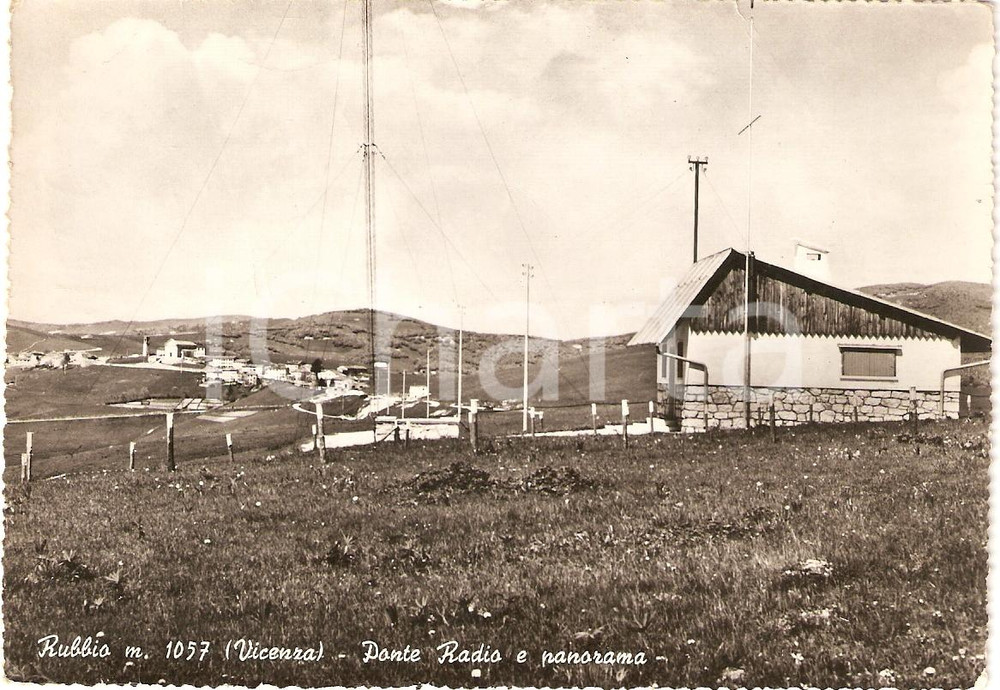 Cartolina originale da collezione 1962 BASSANO DEL GRAPPA (VI) Frazione RUBBIO Ponte radio VIGILI DEL FUOCO *FG VG 1