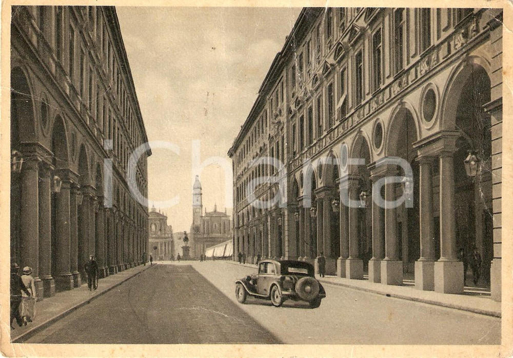 Cartolina originale da collezione 1939 TORINO Automobile nella nuova Via Roma FOTOMONTAGGIO Animata *Cartolina FG 1