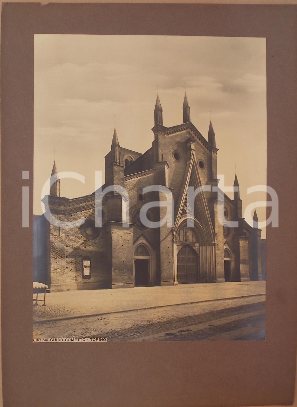 Fotografia d epoca originale 1940 ca CHIERI TO Duomo SANTA MARIA DELLA SCALA Foto ed. Guido COMETTO 1