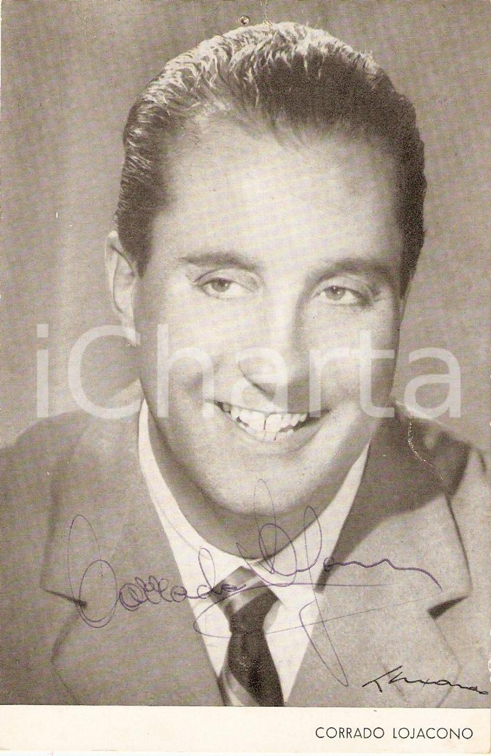 Autografo originale 1960 ca MUSICA Cantante Corrado LOJACONO Ritratto Autografo *Fotografia seriale 1