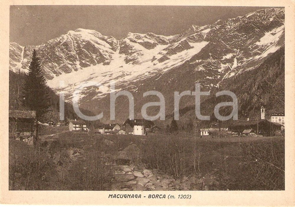 Cartolina originale da collezione 1940 ca BORCA Macugnaga (VB) Scorcio Panoramico FG NV 1