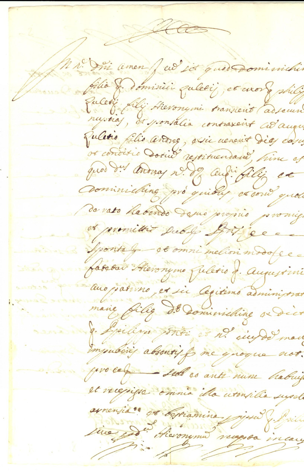 Documento originale, autentico 1648 BORZONASCA (GE) Restituzione dote di Domenichina ZOLEZZI vedova risposata 1