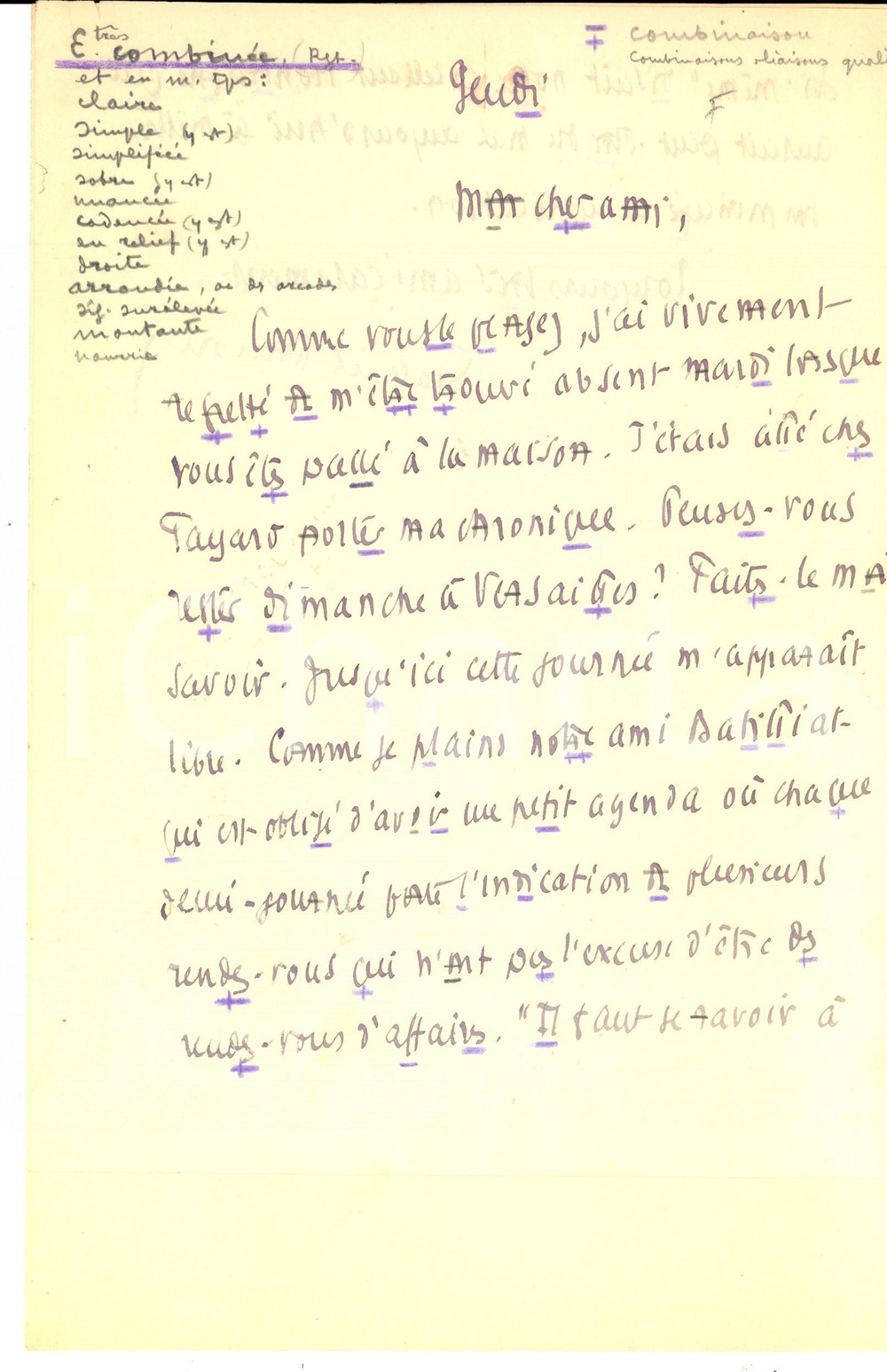 Autografo originale 1940 ca ALENCON Gabriel BRUNET plaint l ami Marcel BATILLAT AUTOGRAPHE 1