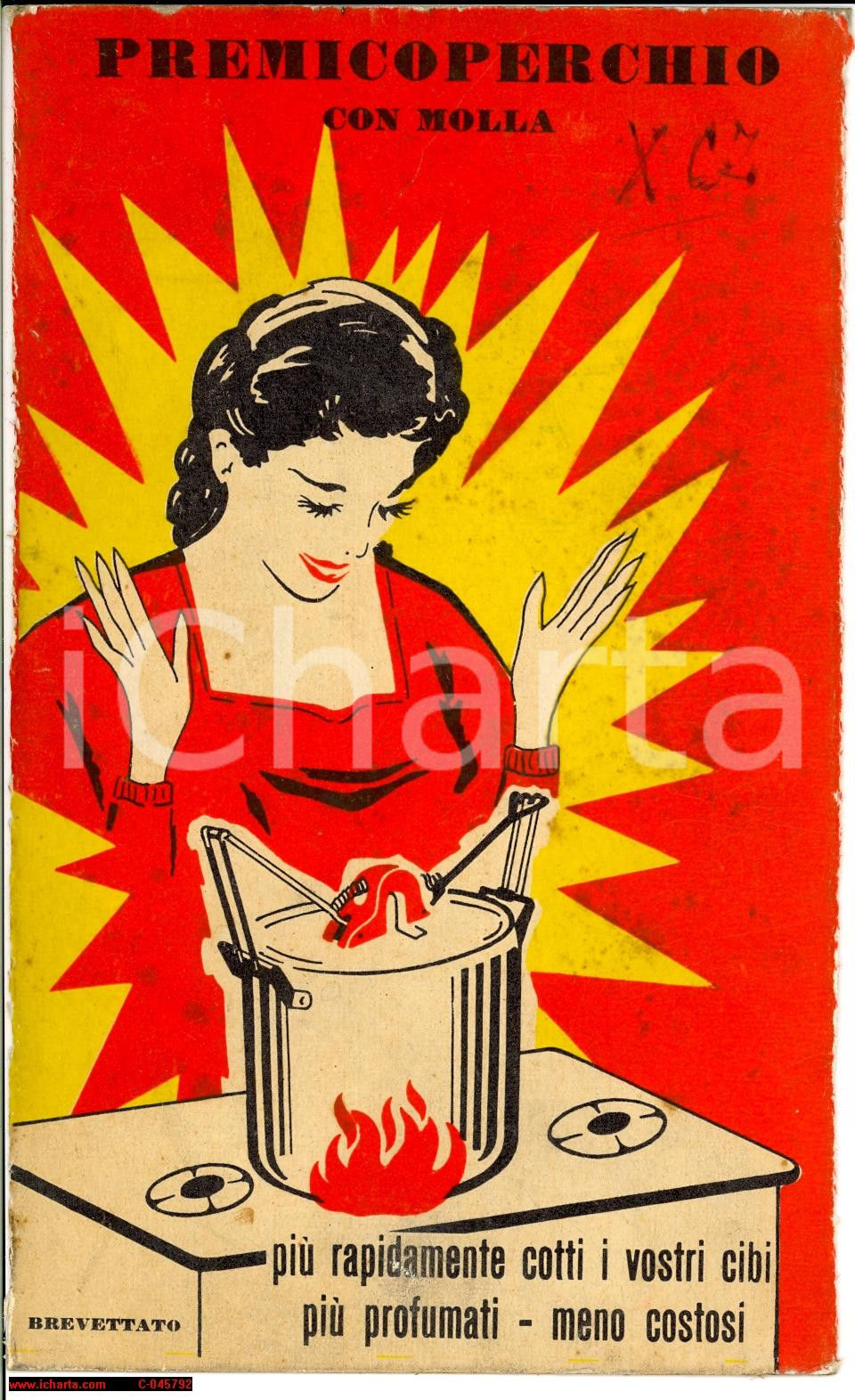 Materiale pubblicitario d’epoca 1940 ca SAREZZO (BS) Premicoperchio PINTINOX con molla 1