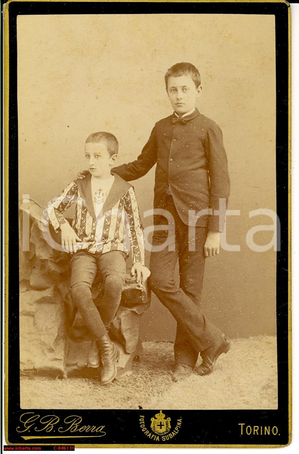 Fotografia d'epoca originale 1890 TORINO Alessandro e Vittorio GRISI DELLA PIE' Foto 1