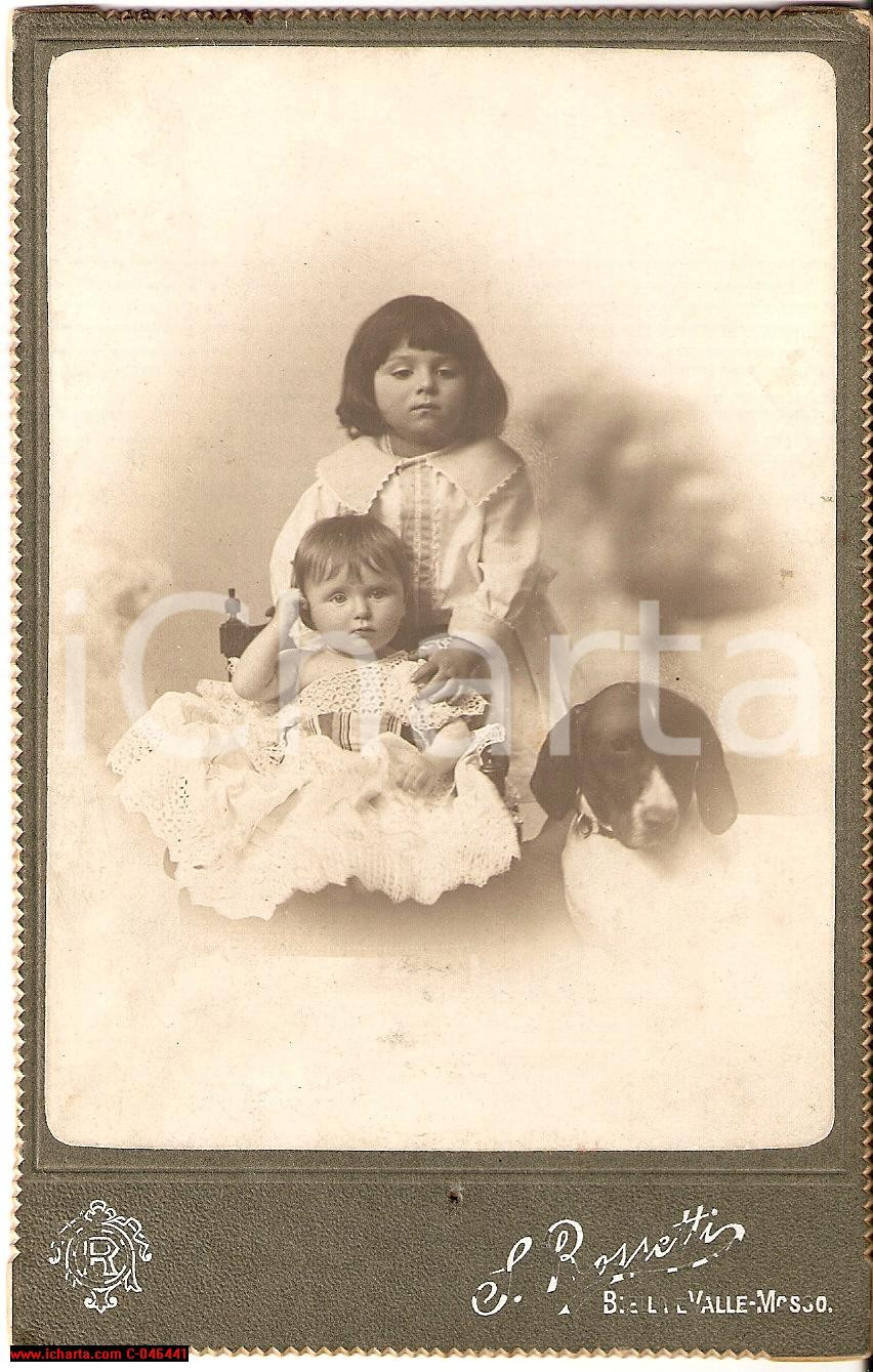 Fotografia d epoca originale 1900 BIELLA Polyxene e Maria CANTONO DI CEVA bambine 1