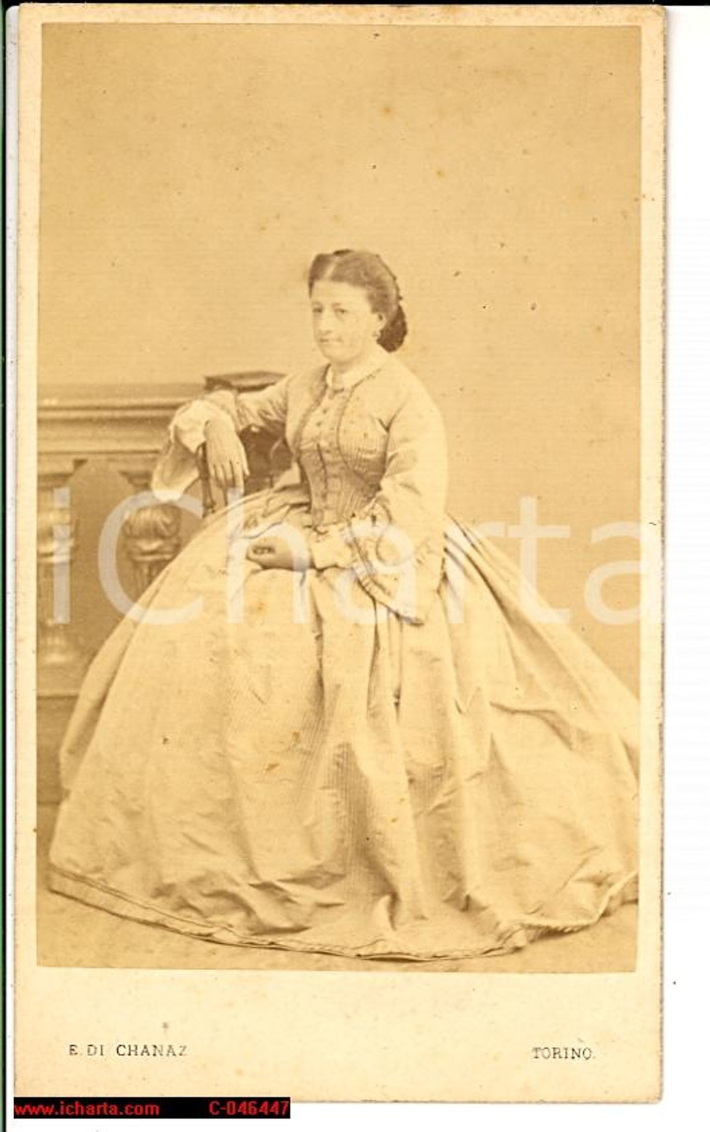 Fotografia d epoca originale 1860 TORINO Damigella Carolina CANERA DI SALASCO Foto 1