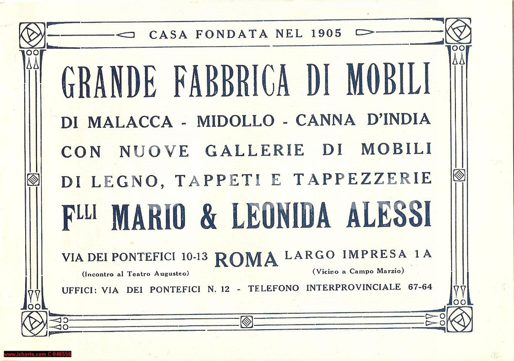 Materiale pubblicitario d’epoca 1930 circa ROMA Catalogo mobili Mario & Leonida ALESSI 32 pagine 1