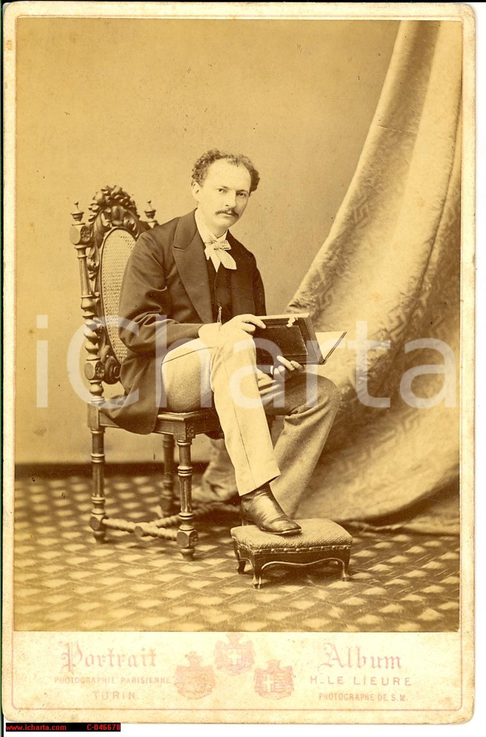 Fotografia d epoca originale 1870 TORINO Giuseppe CANERA DI SALASCO Foto LE LIEURE 1