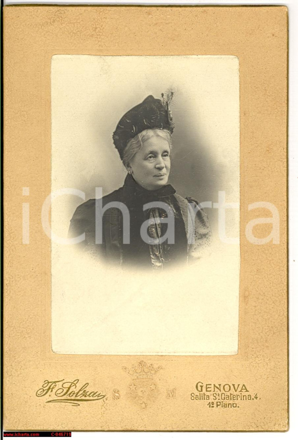 Fotografia d epoca originale 1890 GENOVA Mademoiselle Antonia SCHLEGEL Foto SOLZA 1