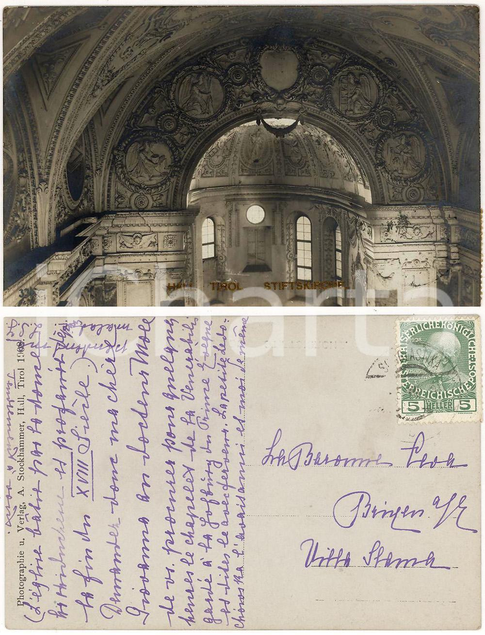 Autografo originale 1908 HALL IN TIROL Cartolina Louise JANKOVICS FP VG 1