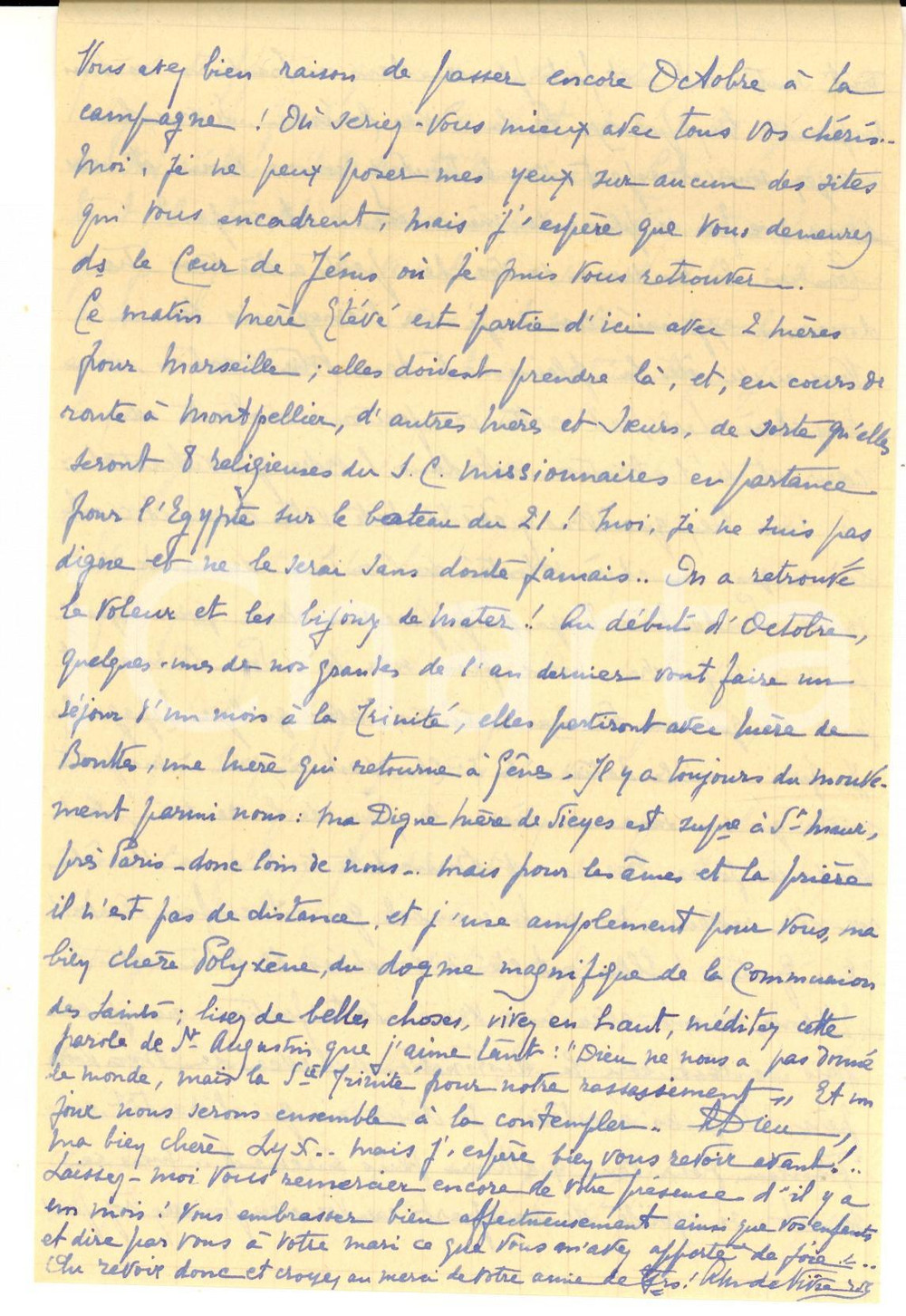 Manoscritto, lettera originale 1932 TOULOUSE RANGUEIL Nobile Anne DE VIVIE si prepara al rientro dalle vacanze 1