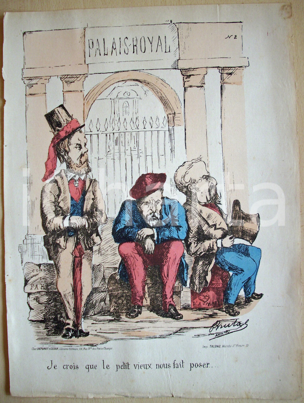 Stampa, bozzetto originale 1871 caricatura I D'ORLEANS Pretendenti al trono Stampa 1