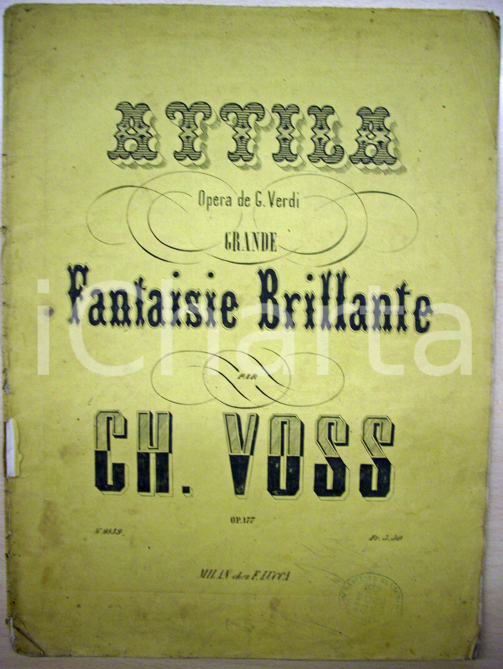 Oggetto da collezione cartaceo 1890 Spartito Christina VOSS Fantaisie Brillante ATTILA 1