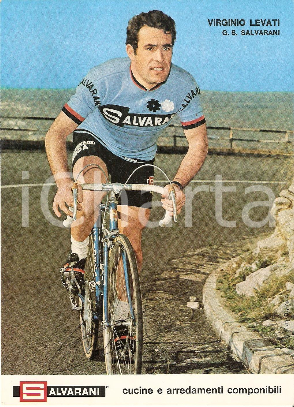 Autografo originale 1971 CICLISMO Virginio LEVATI Fotografia con AUTOGRAFO Cucine SALVARANI 1
