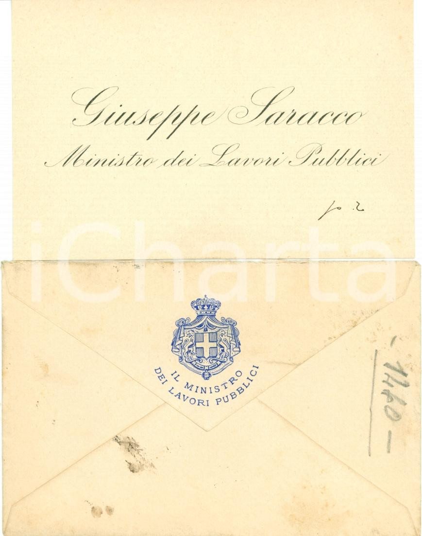Documento originale, autentico 1895 Giuseppe SARACCO Antonio CUORE capo rep. ferrovie 1