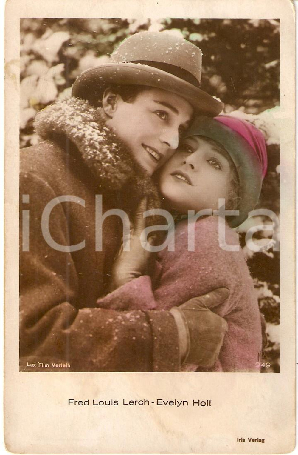 Cartolina originale da collezione 1931 CINEMA Fred Louis LERCH Evelyn HOLT Portrait LUX FILM *Cartolina FP NV 1
