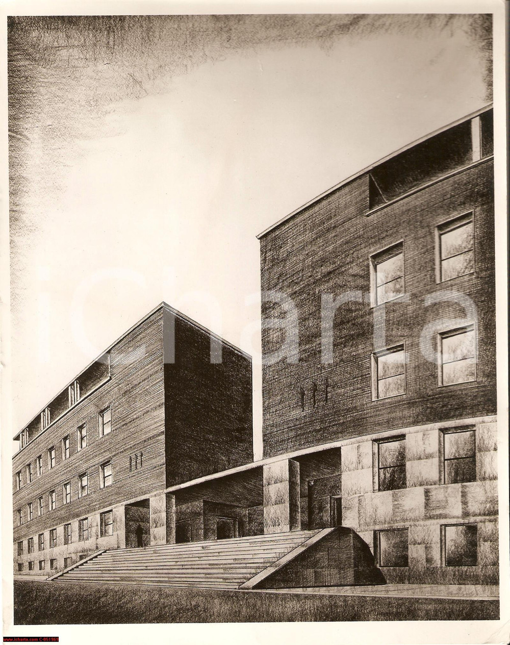 Fotografia d'epoca originale 1933 Roma ISTITUTO FISIOLOGIA GENERALE Progetto 1
