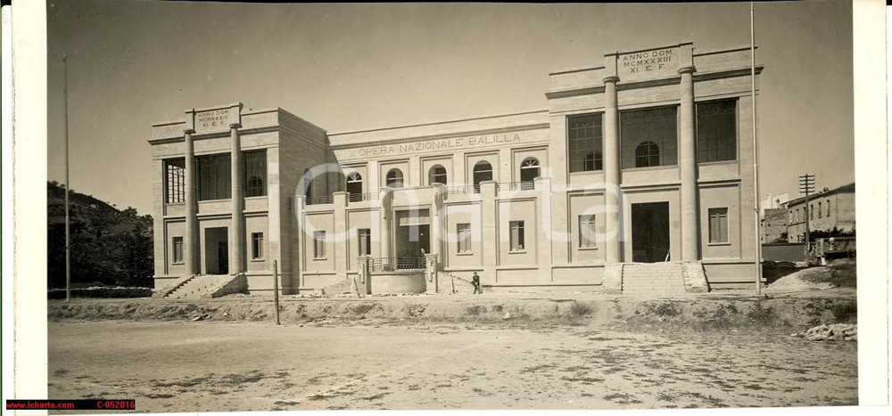 Fotografia d epoca originale 1933 TERAMO Casa del BALILLA in costruzione Foto RARA 1