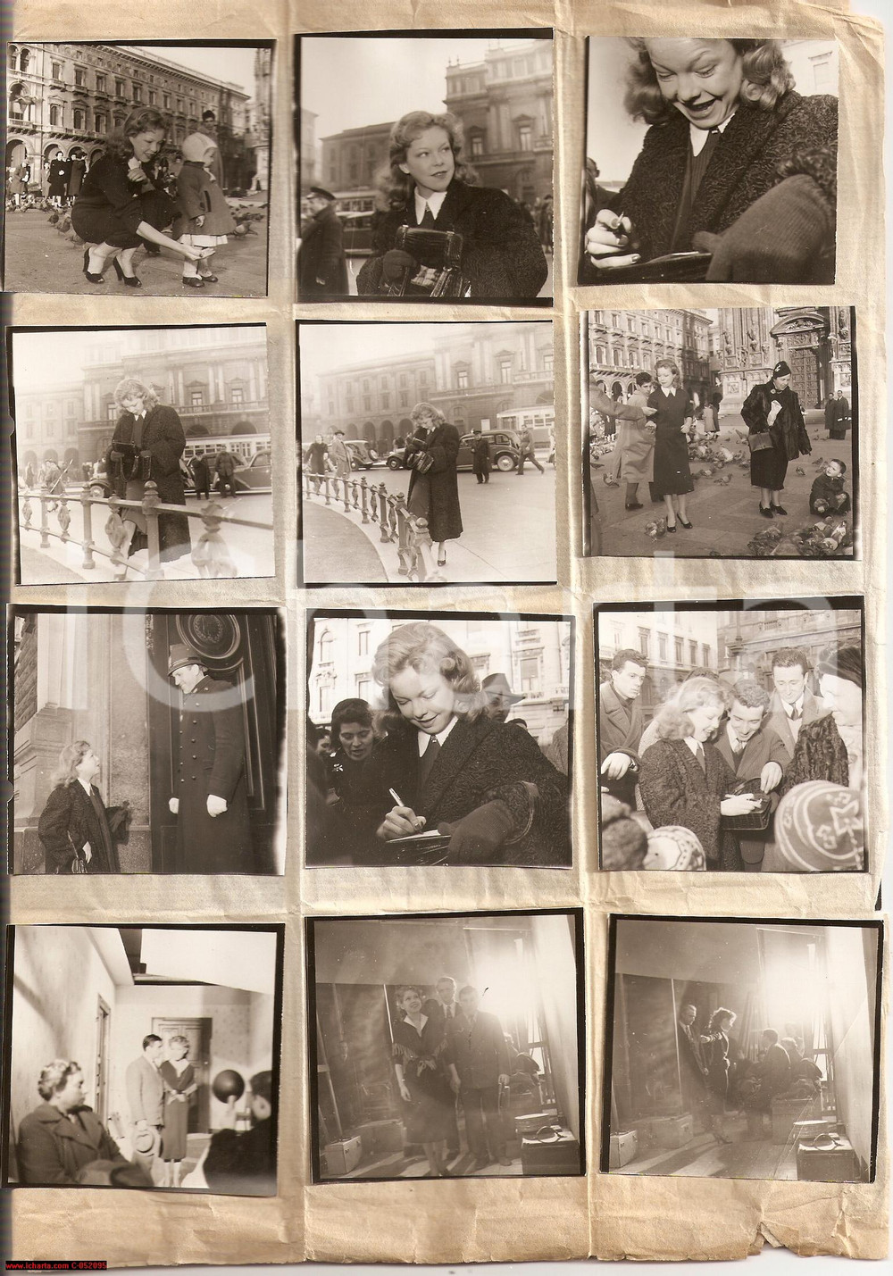 Fotografia d epoca originale 1953 MILANO CECILE AUBRY in Piovuto dal cielo ALBUM  CON 32 FOTOGRAFIE 1