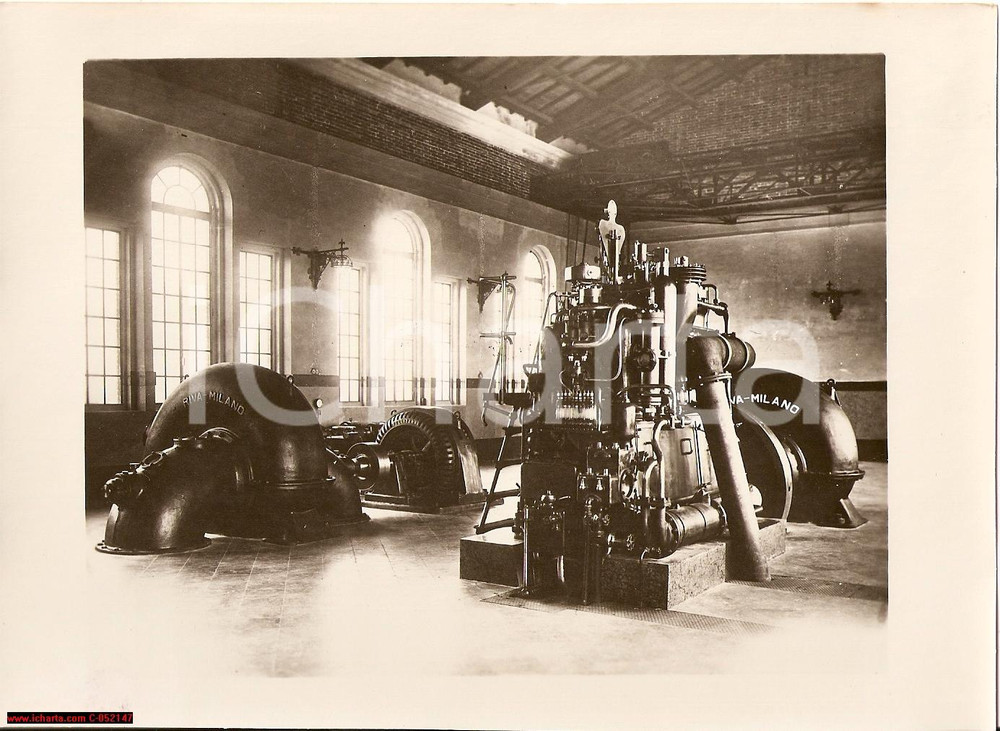 Fotografia d'epoca originale 1934 OSTELLATO (FE) Sala macchine idrovora SAN ZAGNO 1