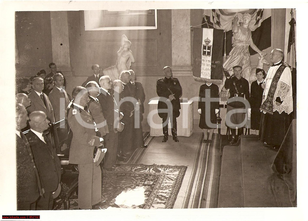 Fotografia d'epoca originale 1938 MILANO Inaugurazione Accademia BRERA Conte TORINO 1