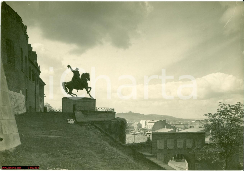Fotografia d'epoca originale 1930 ca CRACOVIA (PL) Statua equestre Tadeusz KOSCIUSKO 1
