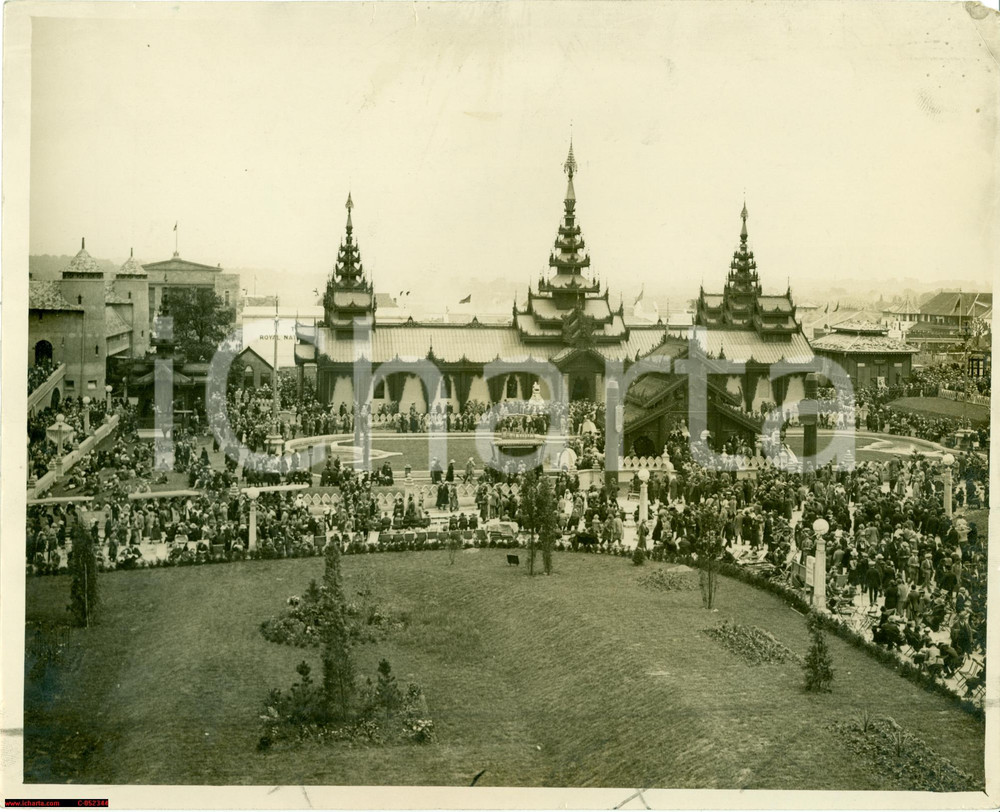 Fotografia d'epoca originale 1924 WEMBLEY (UK) Empire Exhibition The BURMA PAVILION 1