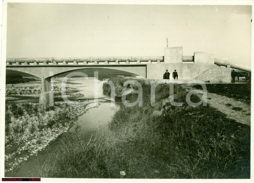 Fotografia d'epoca originale 1939 FOGGIA Ponte sifone sul torrente CERVARO animata 1