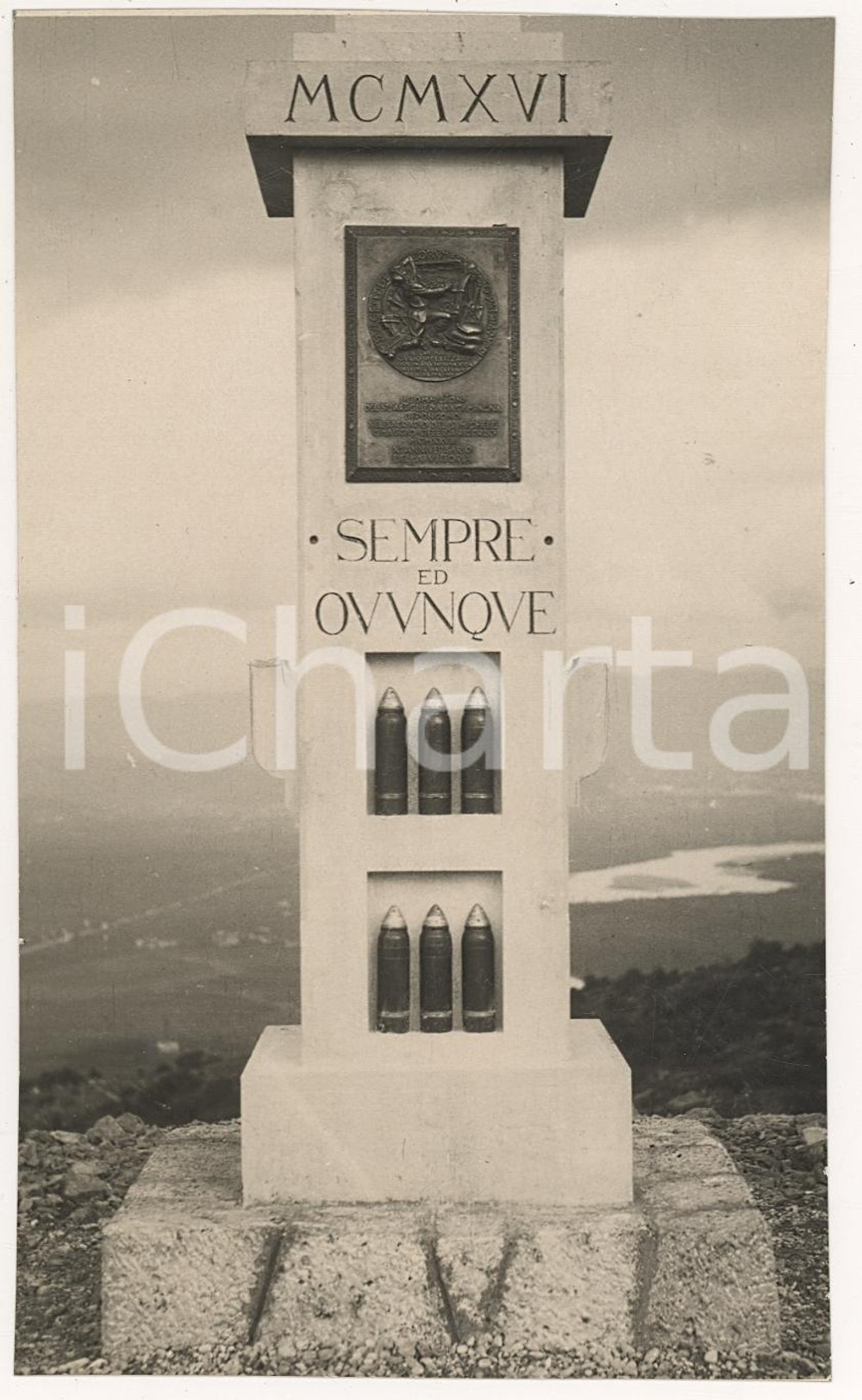 Fotografia d'epoca originale 1929 GRADISCA D'ISONZO GO Monumento Caduti SAN MICHELE 1
