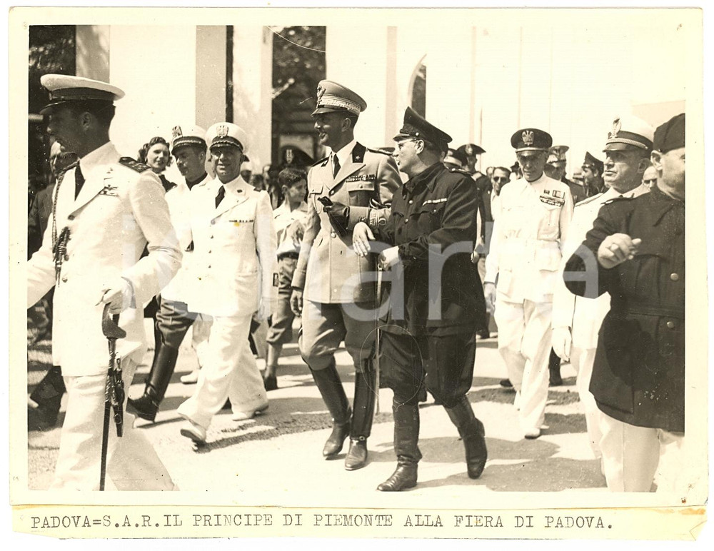 Fotografia d'epoca originale 1939, Principe Umberto di Savoia alla Fiera di Padova 1